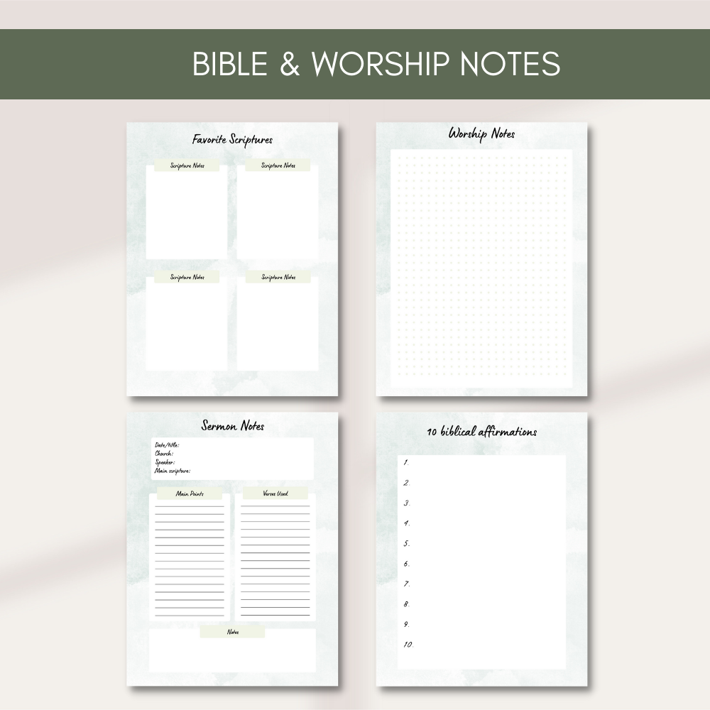 Prayer Printable Journal - Green