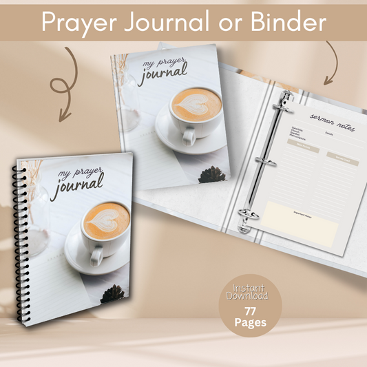 Prayer Printable Journal - Tan