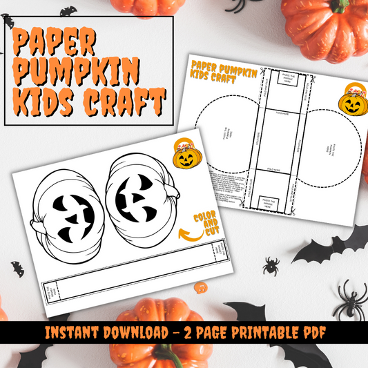 Paper Pumpkin Printable Kids Craft