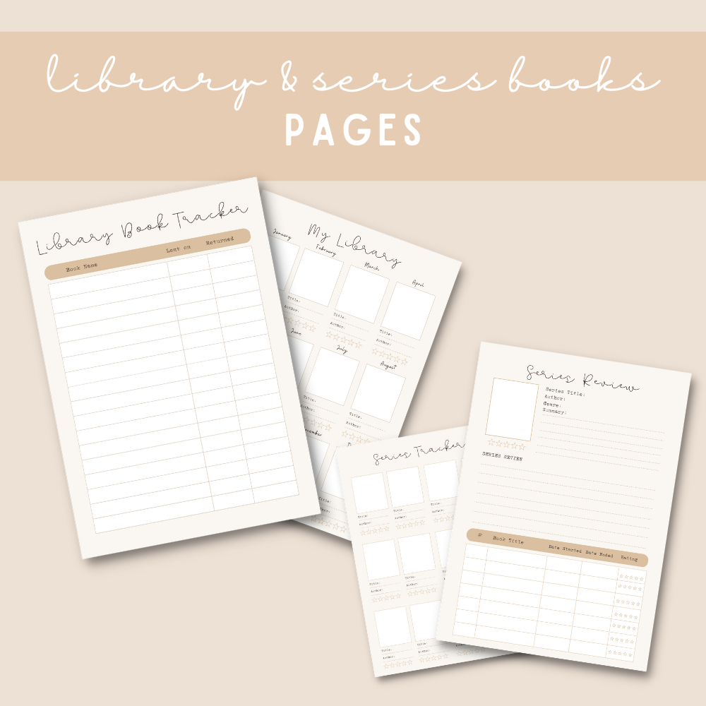 Reading Printable Planner - Beige