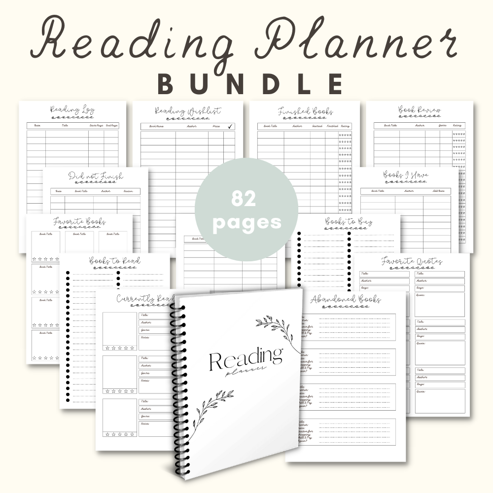 Reading Printable Journal - Black & White
