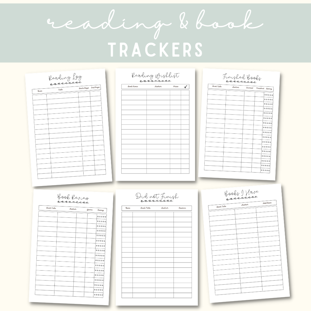Reading Printable Journal - Black & White