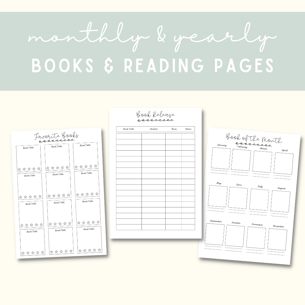 Reading Printable Journal - Black & White