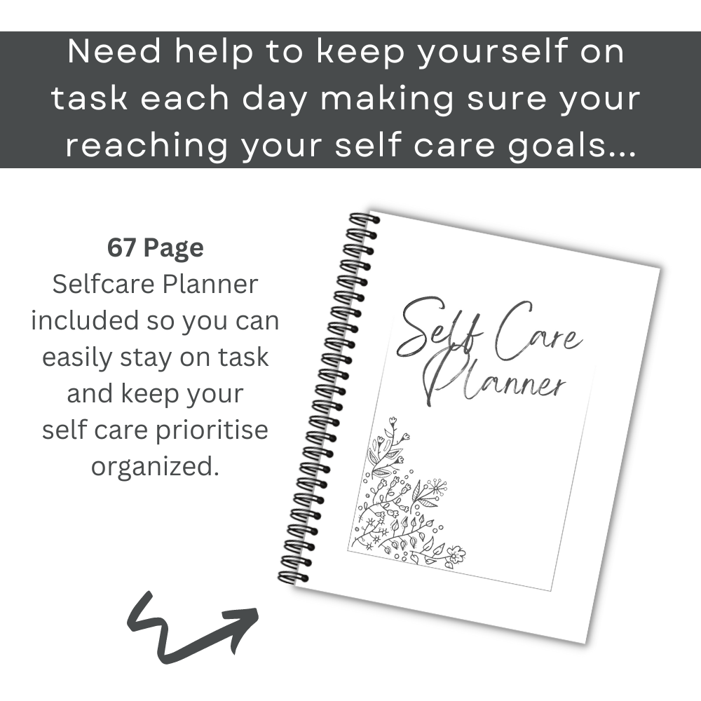 Self Care Planner and Workbook - Black & White