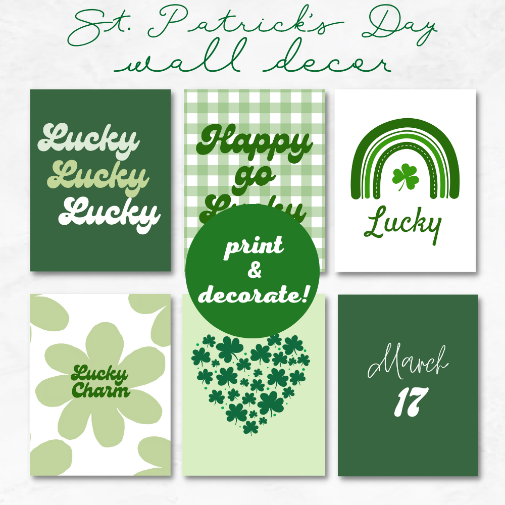 St. Patrick's Day Decorations and Game Printable Bundle