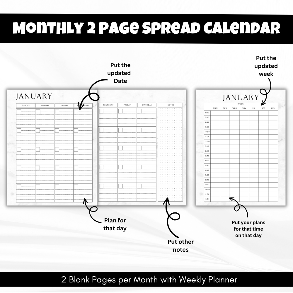 Student Printable Planner - Black & White