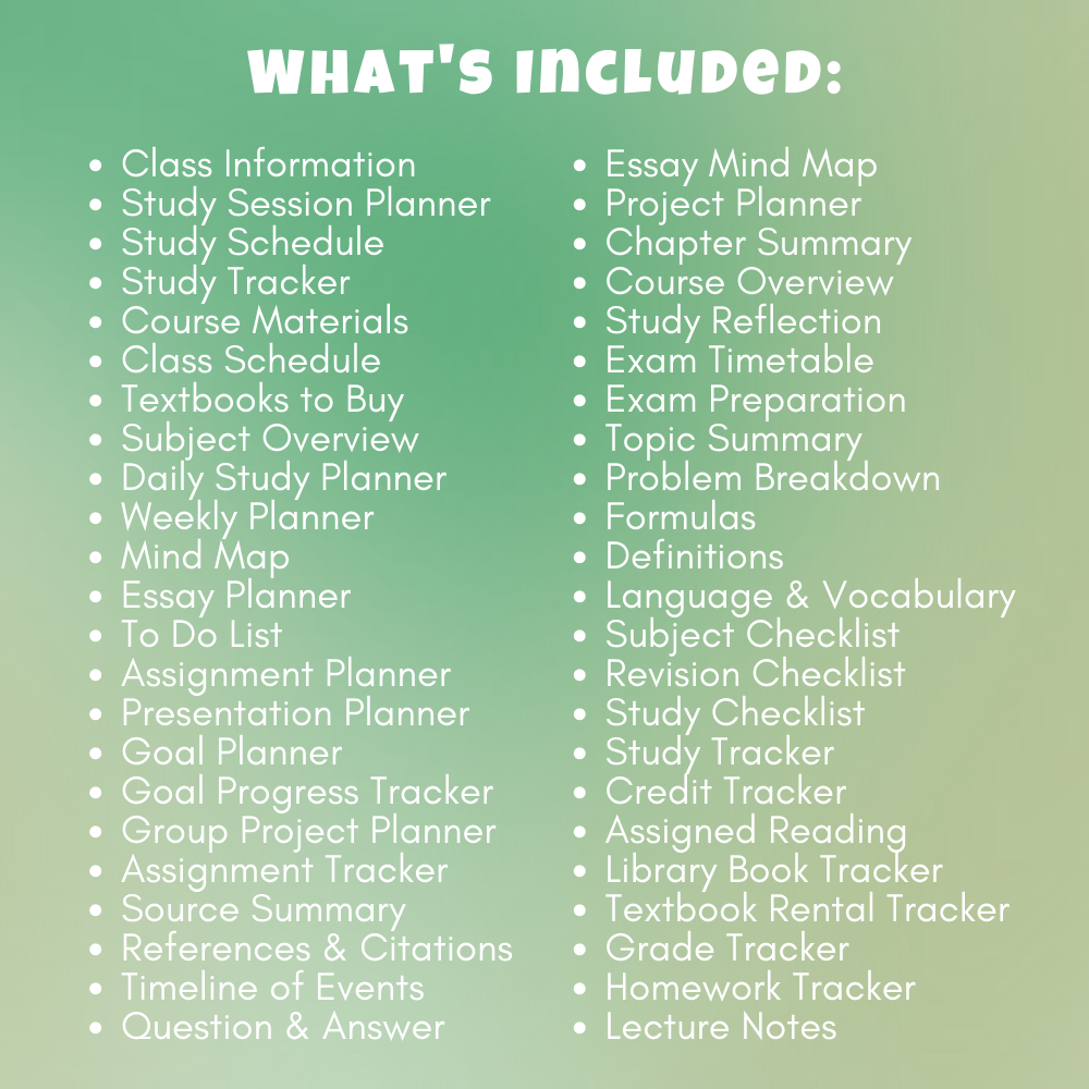 Student Printable Planner - Orange