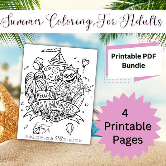 Summer Adult Printable Coloring Pages