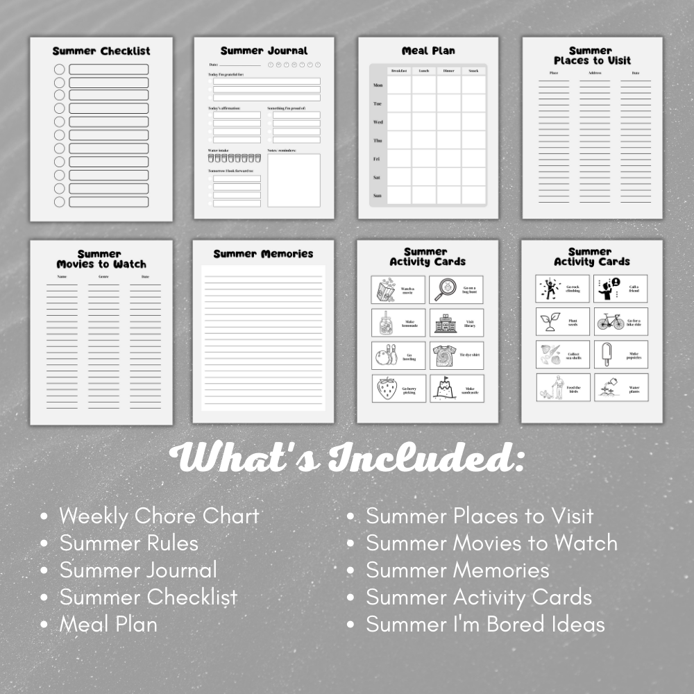 Summer Planner - Black & White