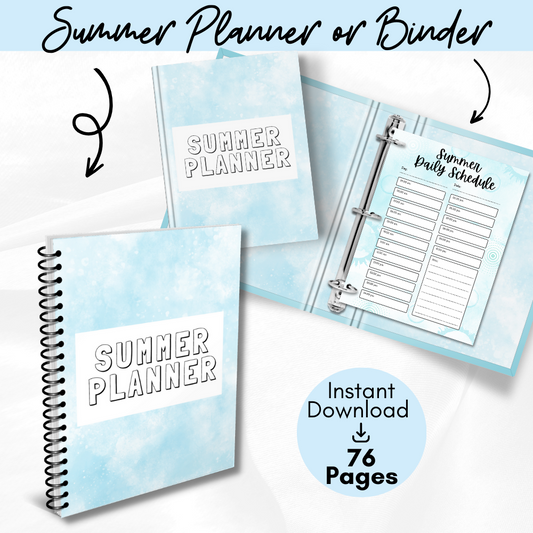 Summer Printable Planner - Blue