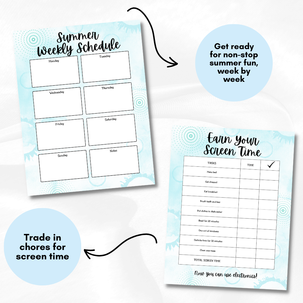 Summer Printable Planner - Blue