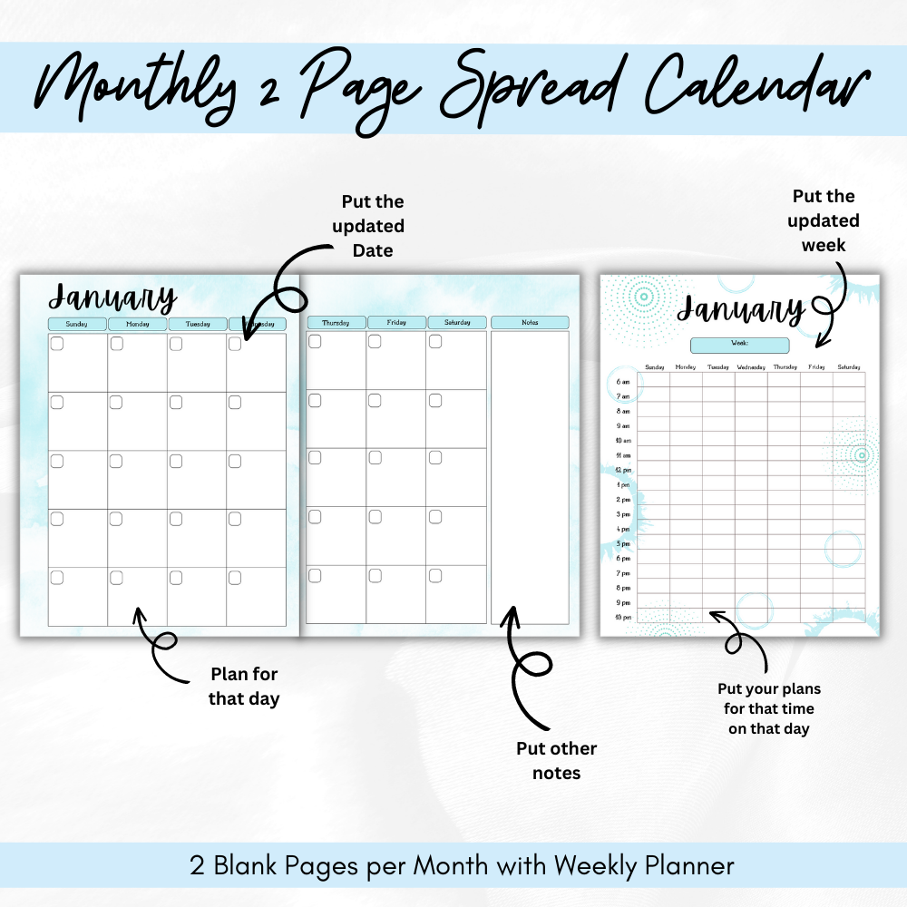 Summer Printable Planner - Blue