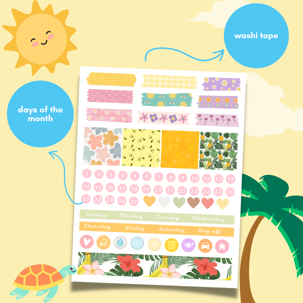Summer Printable Planner Stickers