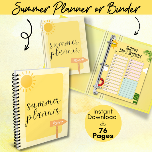 Summer Printable Planner - Yellow