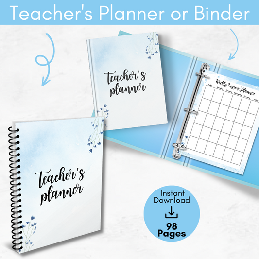 Teacher Printable Planner - Blue