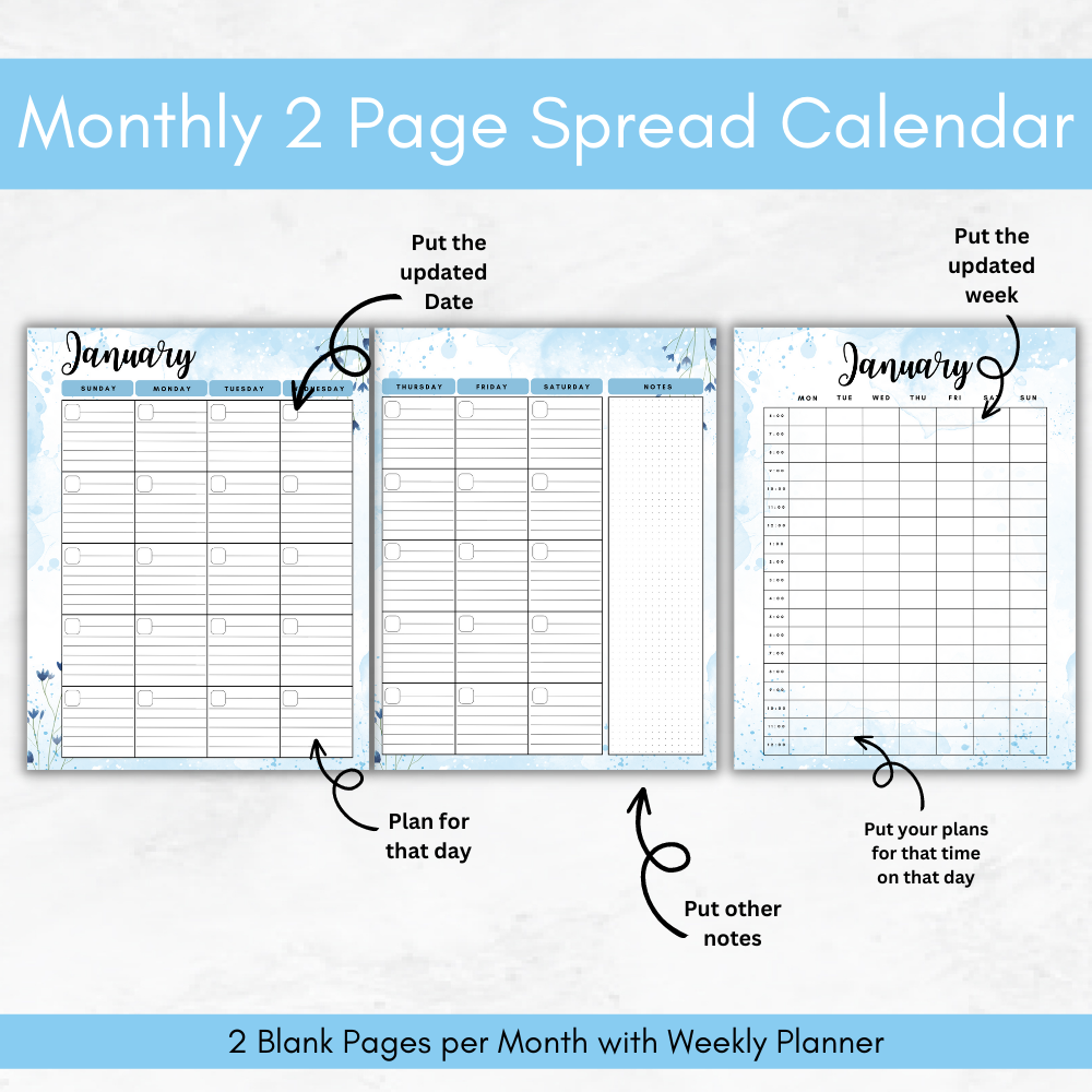 Teacher Printable Planner - Blue