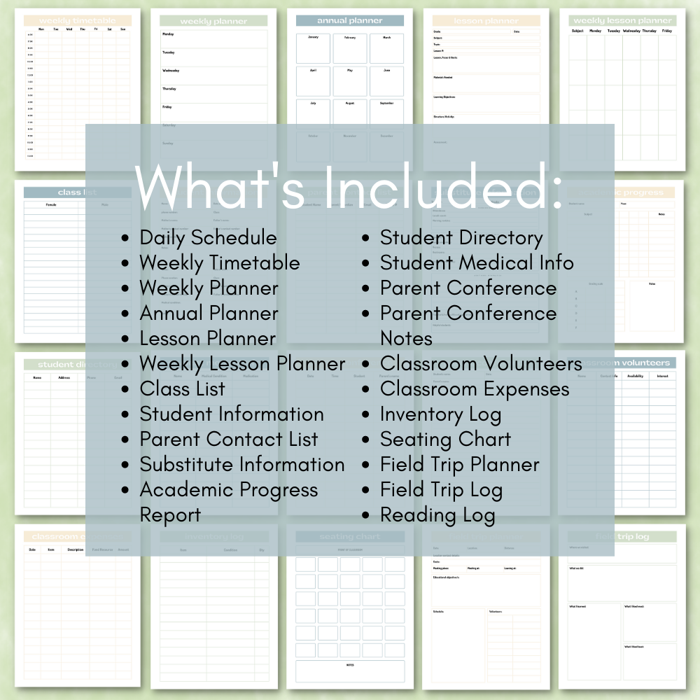 Teacher Printable Planner - Pastel