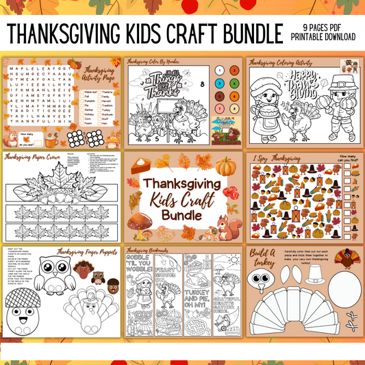 Thanksgiving Printable Kids Craft Bundle
