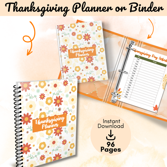 Thanksgiving Printable Planner - Orange & Green