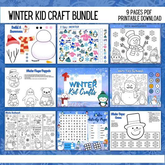 Winter Kid Printable Craft Bundle