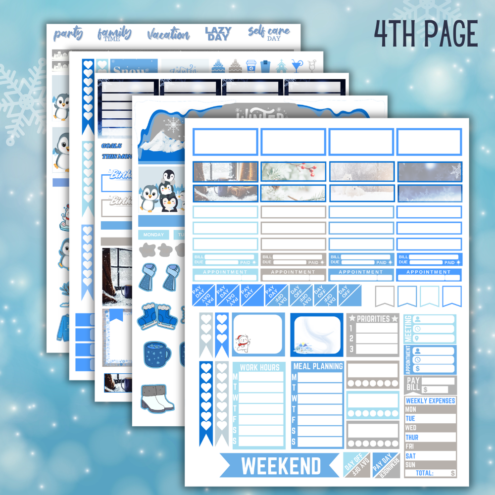 Winter Printable Planner Stickers
