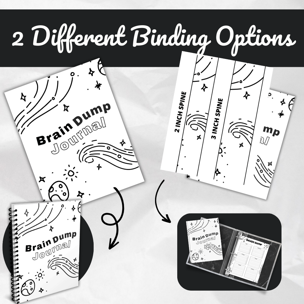 Brain Dump Printable Journal - Black & White