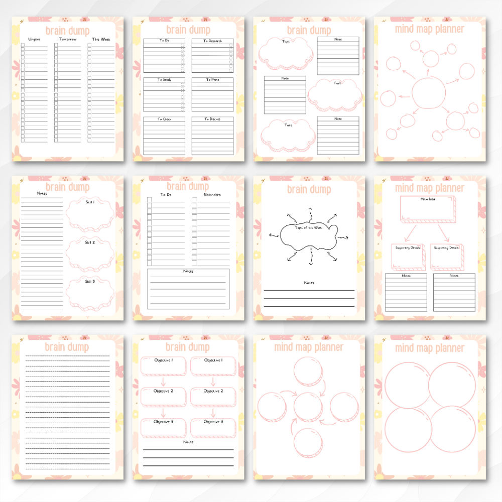 Brain Dump Printable Journal - Pastel