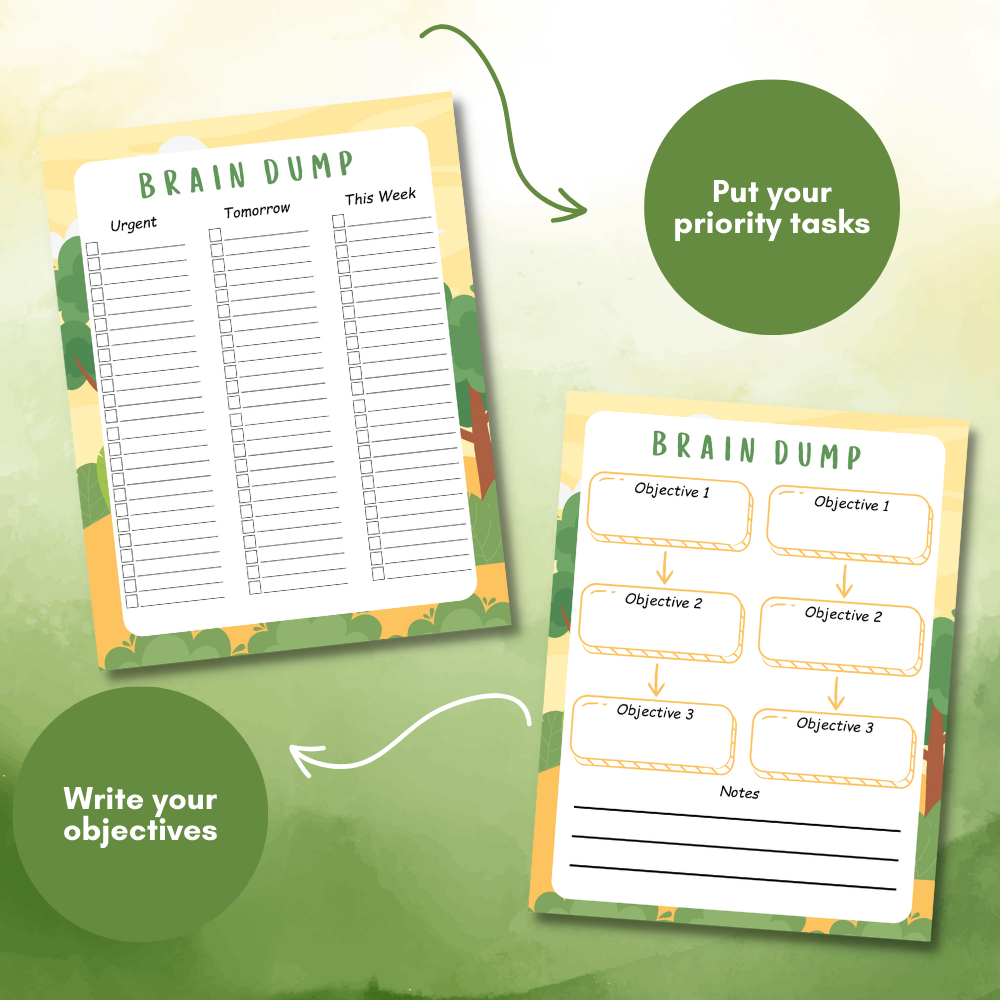 Brain Dump Printable Journal - Tree