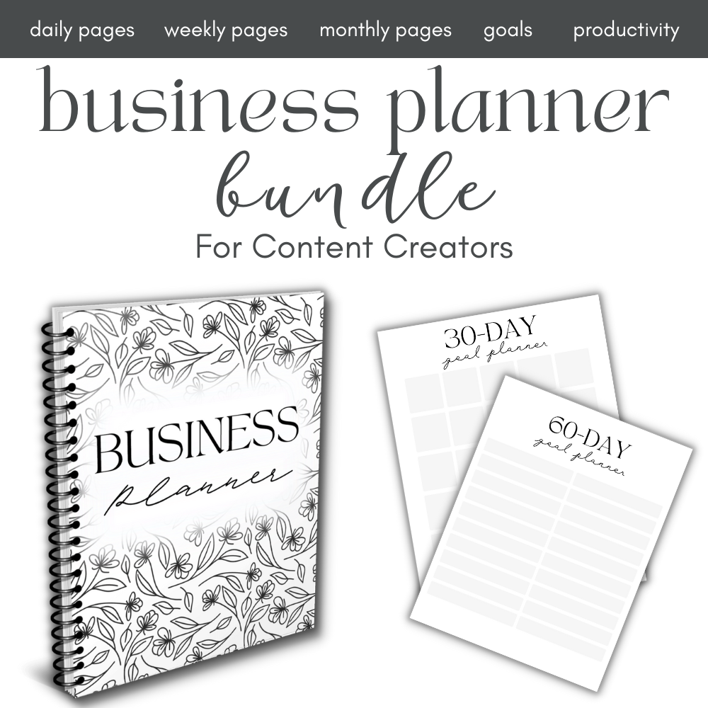 Business Printable Planner - Black & White