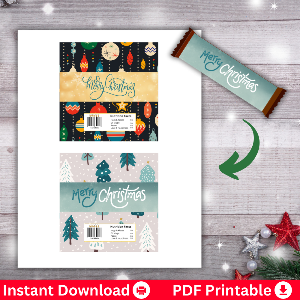 Christmas Printable Candy Wrappers