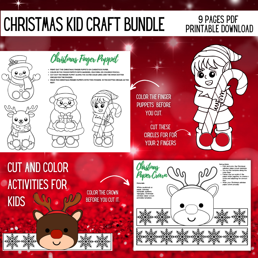 Christmas Printable Kids Craft Bundle