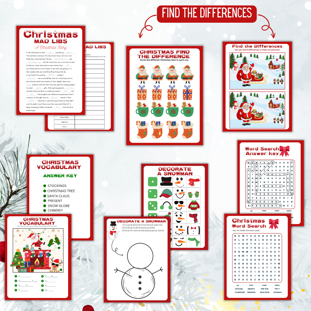 Christmas Printable Games Bundle