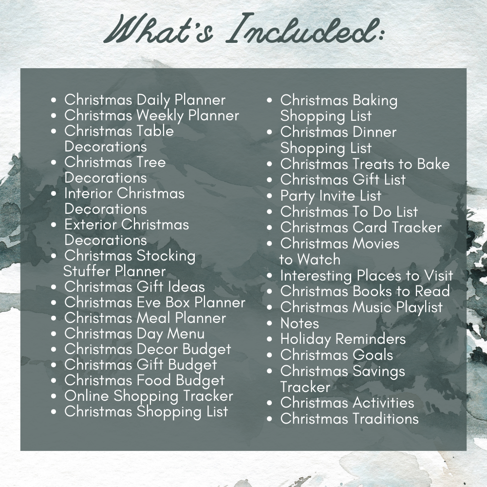 Christmas Printable Planner - Pine