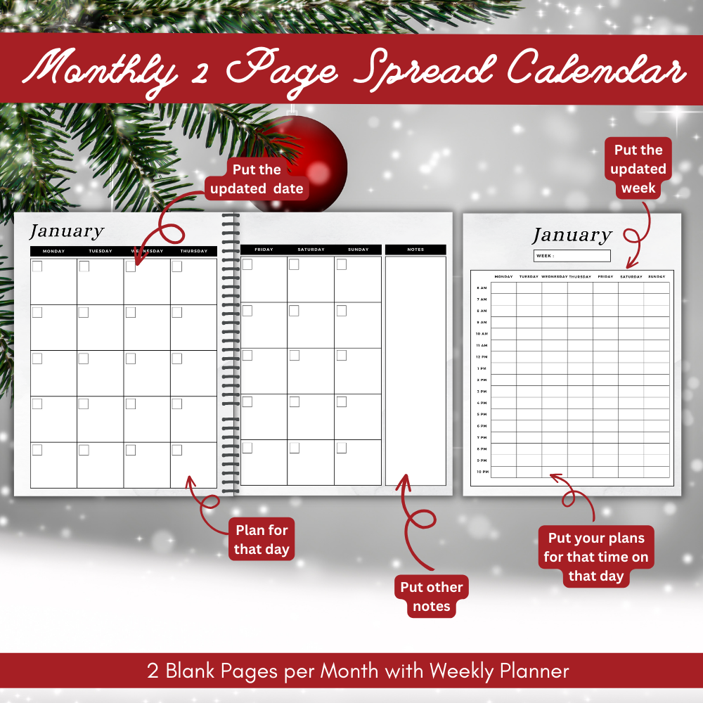 Christmas Printable Planner - Swirl