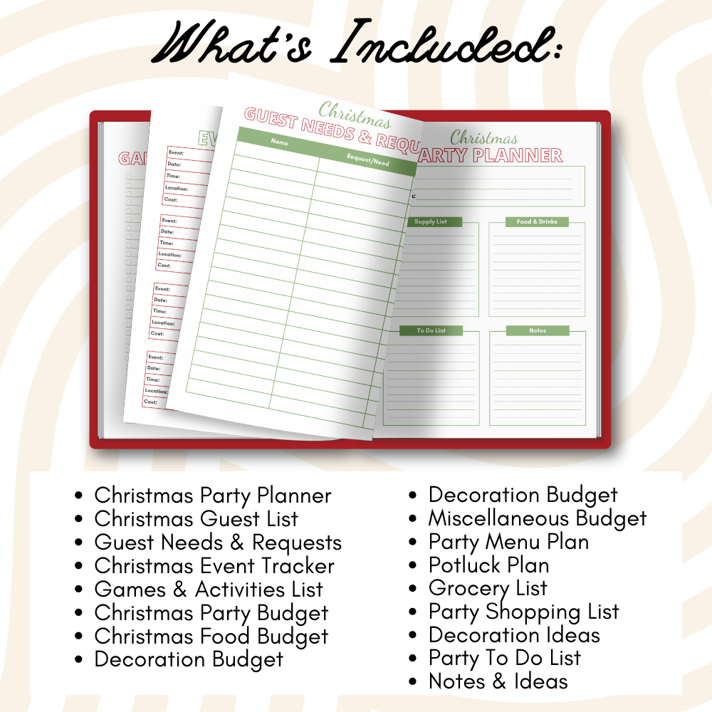 Christmas Printable Planner - Red and White