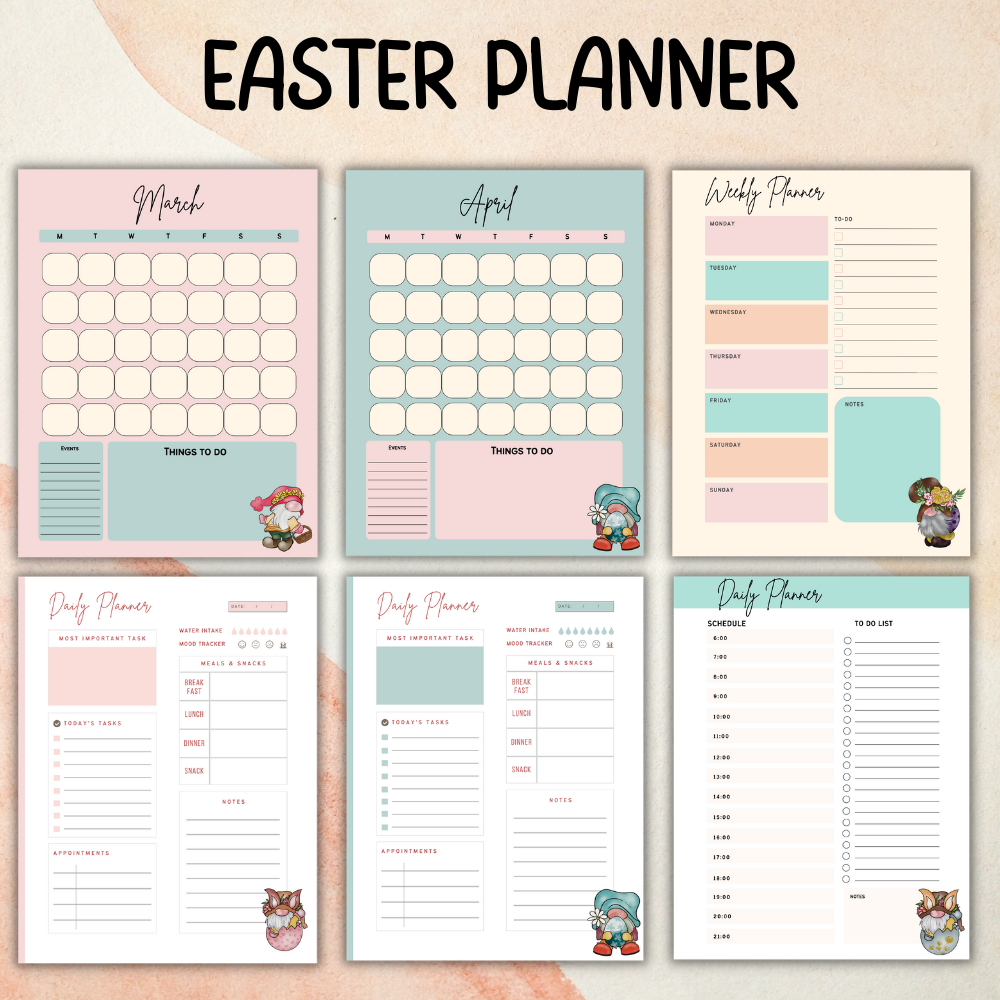 Easter Printable Bundle with Planner