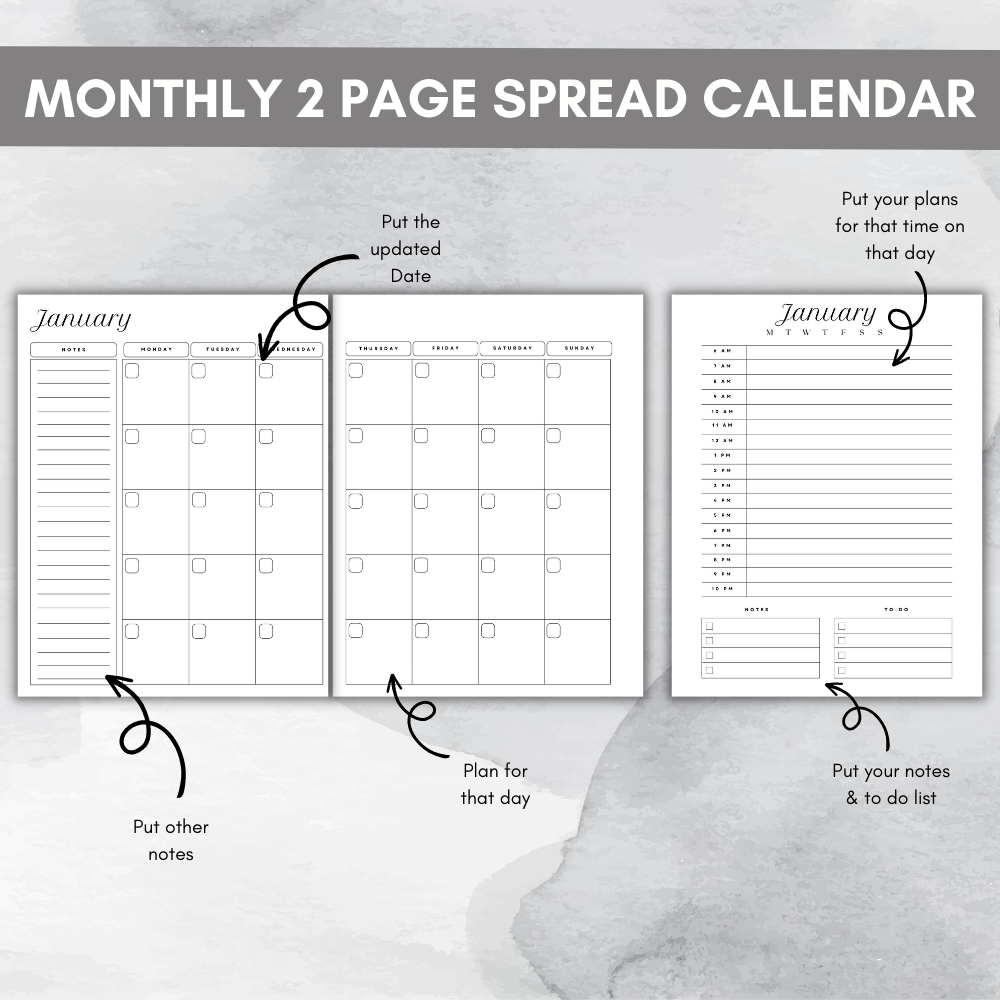 Emergency Printable Planner - Black & White