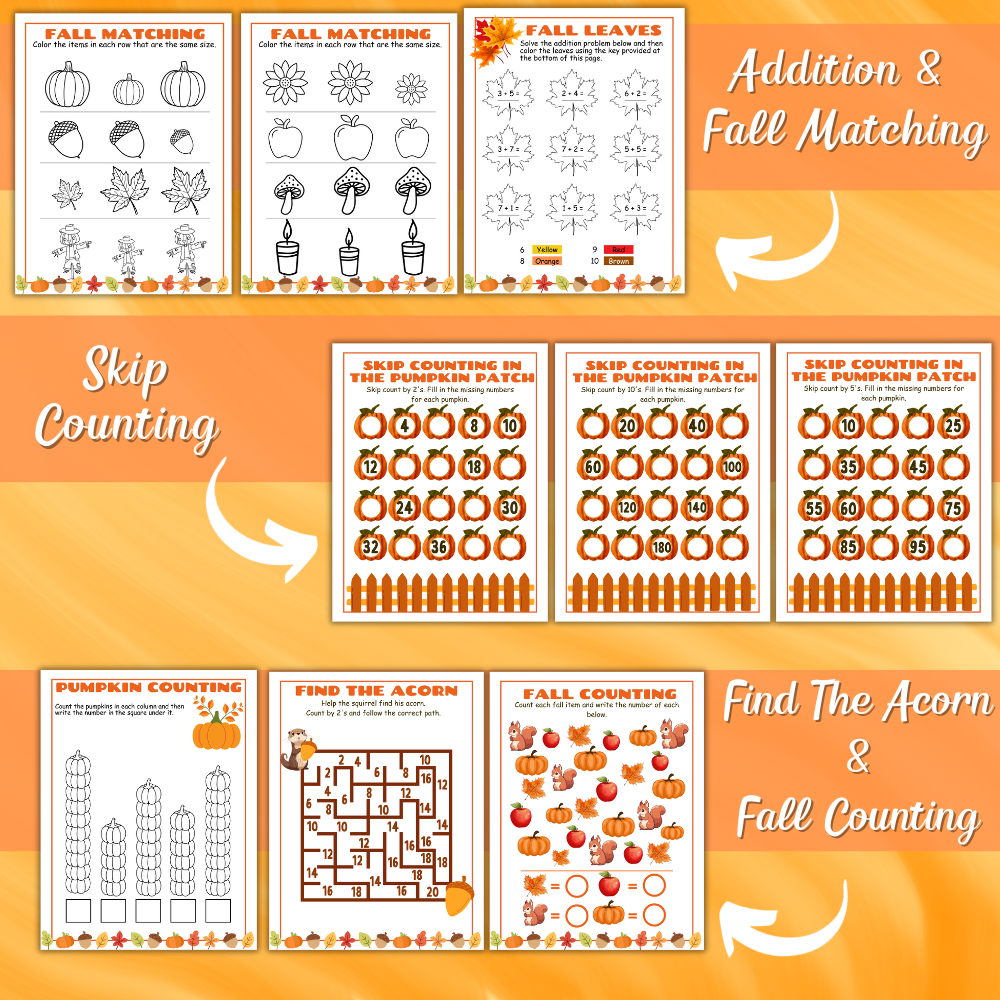 Kids Fall Printable Activity Book