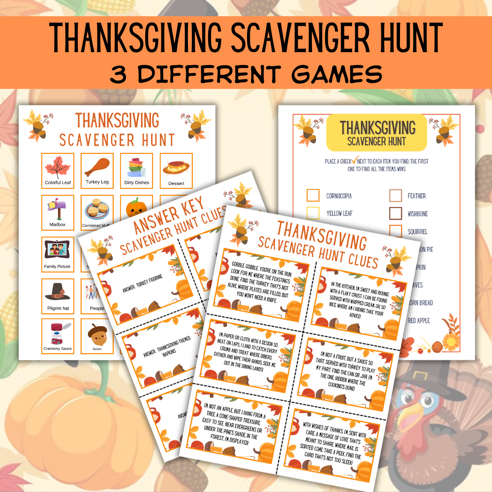 Thanksgiving Printable Scavenger Hunt