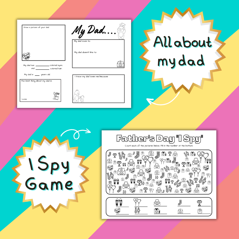 Father's Day Printable Activity Bundle - 20 Pages