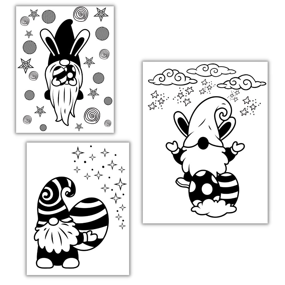 Gnome Easter Printable Coloring Pages