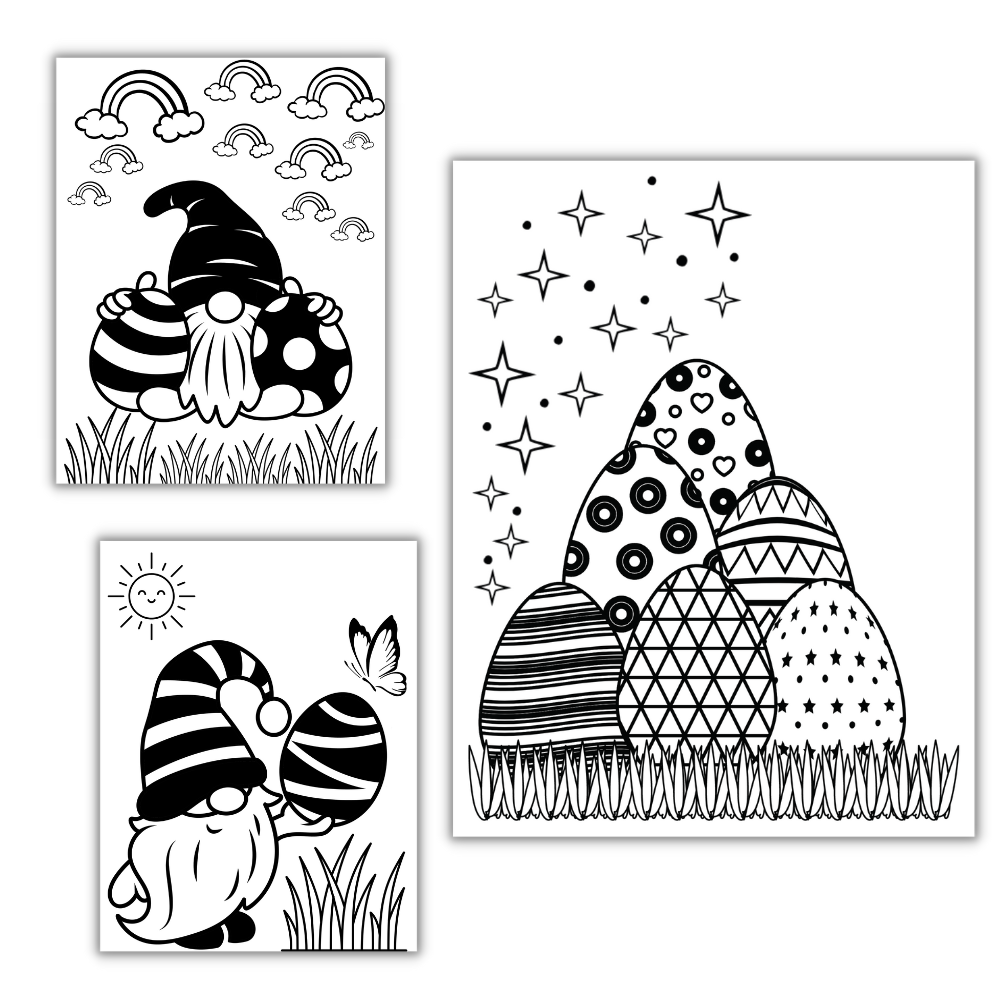 Gnome Easter Printable Coloring Pages