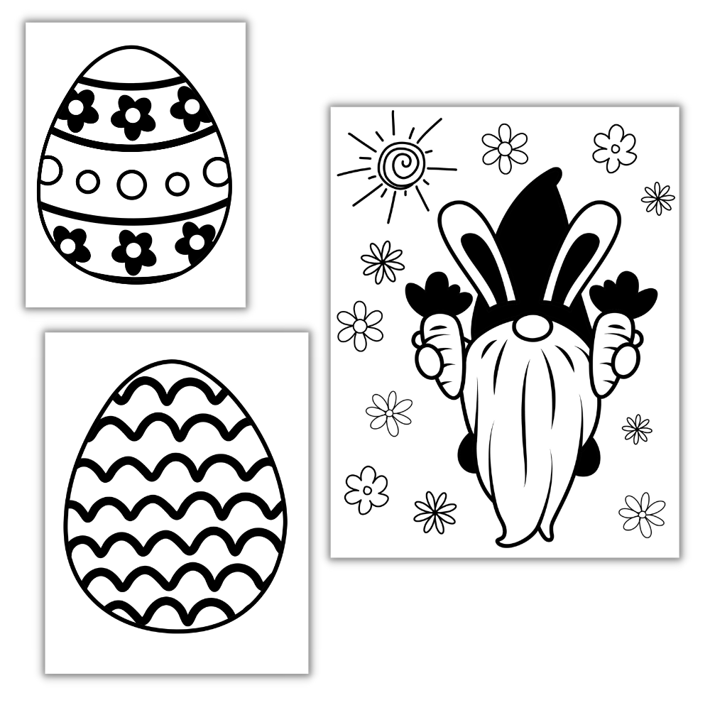 Gnome Easter Printable Coloring Pages