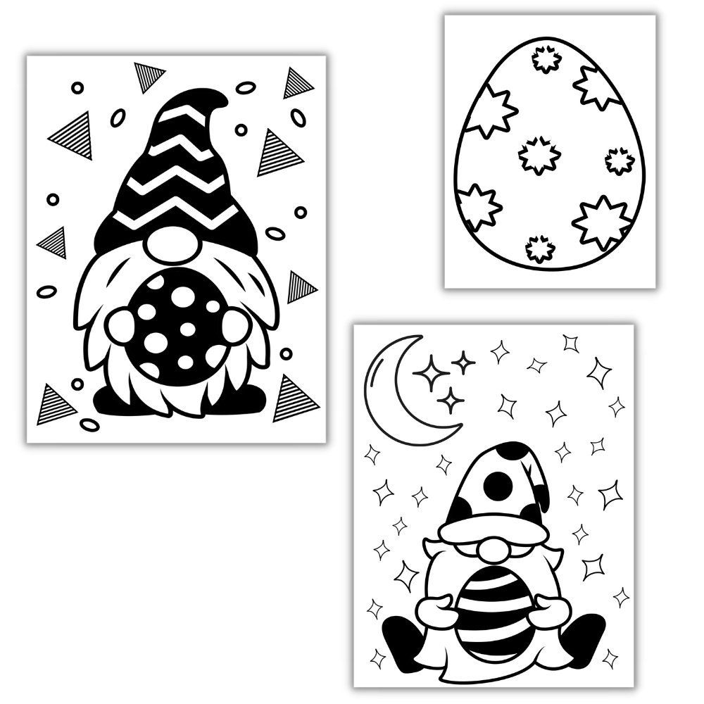 Gnome Easter Printable Coloring Pages