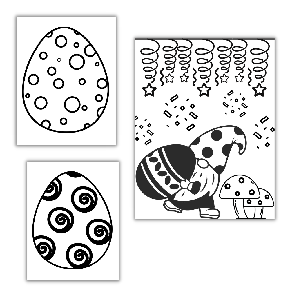 Gnome Easter Printable Coloring Pages