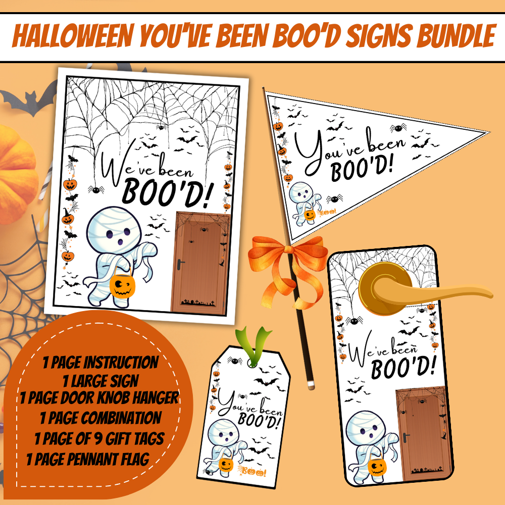 Halloween You've Been Boo'd Printable Signs Bundle