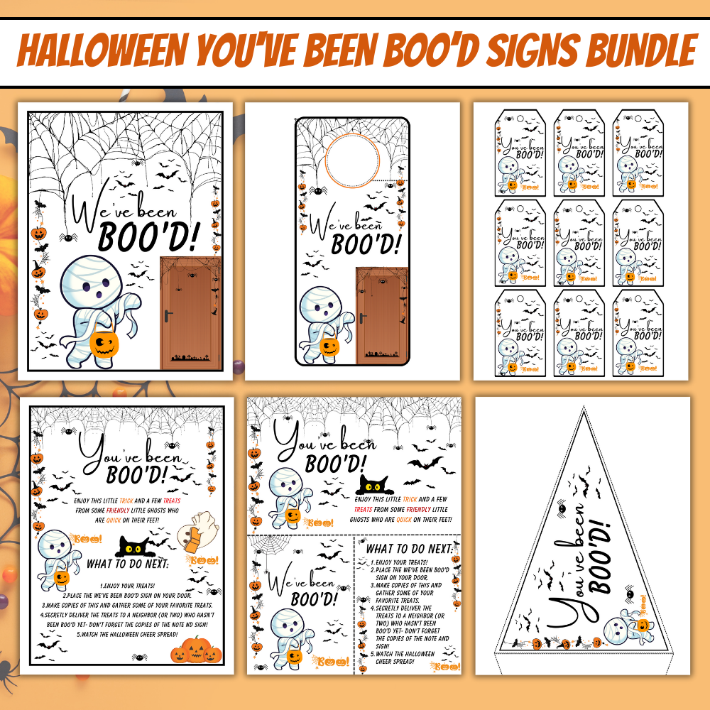 Halloween You've Been Boo'd Printable Signs Bundle