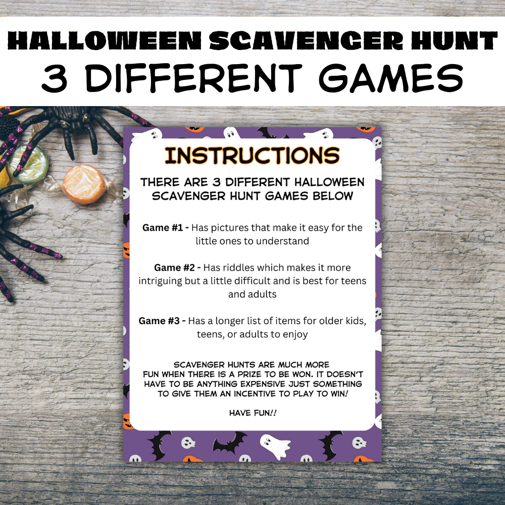 Halloween Printable Scavenger Hunt