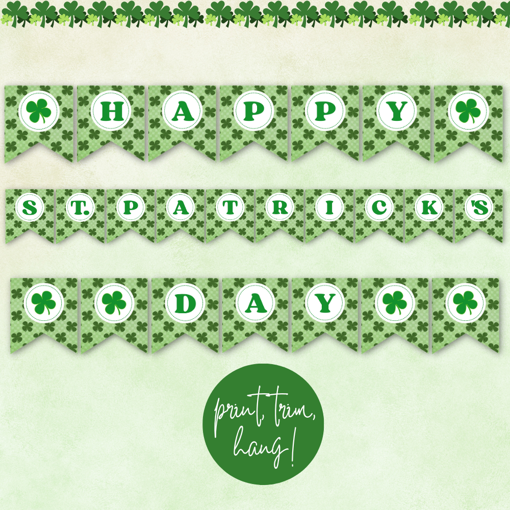 Happy St. Patrick's Day Printable Banner