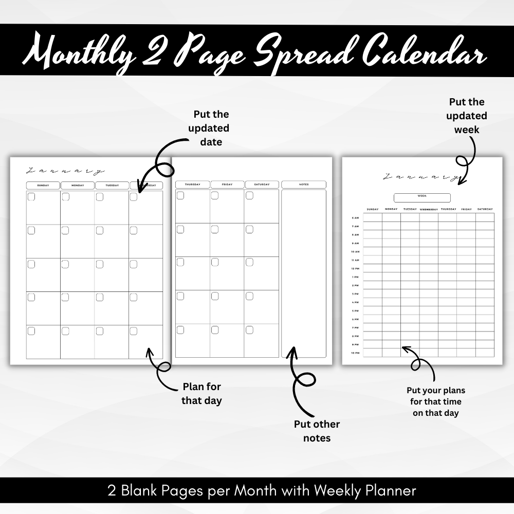 Homeschool Printable Planner - Black & White